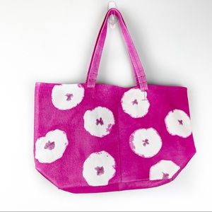 Anthropologie Genuine Leather Shibori Tie Dye Handbag Tote